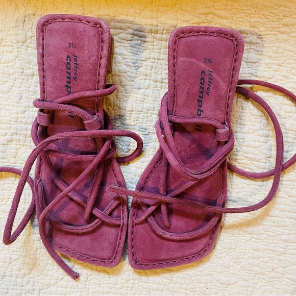 Nordstrom Brown Leather Heeled Sandals - Picture 2 of 3